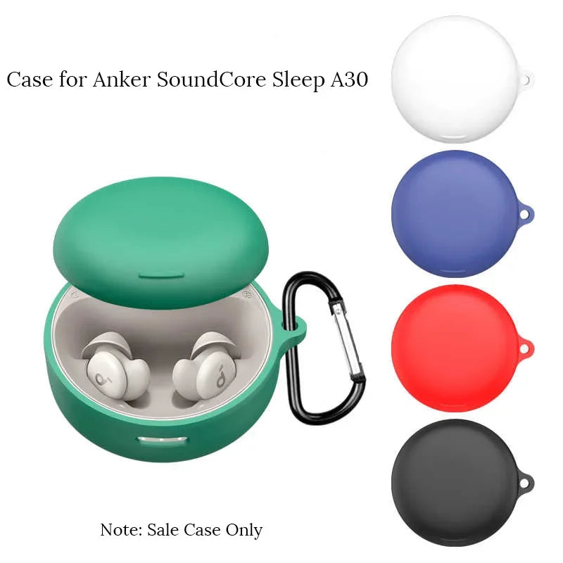 Silicone Protective Case for SoundCore Sleep A30 — Shockproof Cover with Carabiner (Accessory Only)