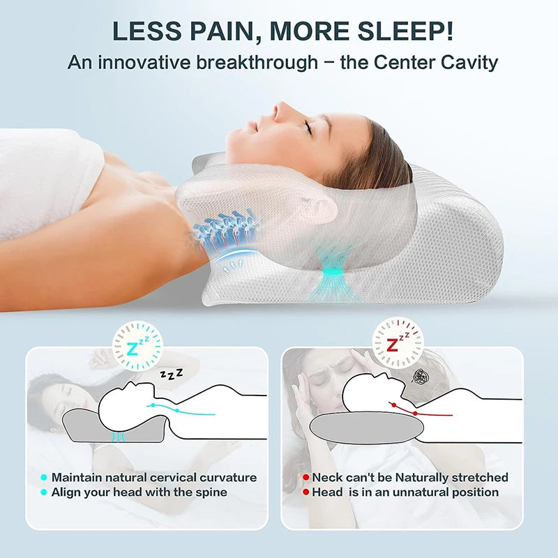 1PC Memory Foam Cervical Neck Pillow