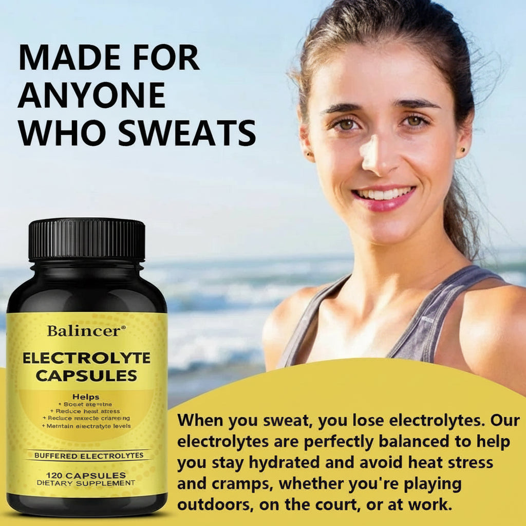 Electrolytes Capsules with Vitamin D3 — Hydration, Muscle & Energy Support (Unisex, US Origin)