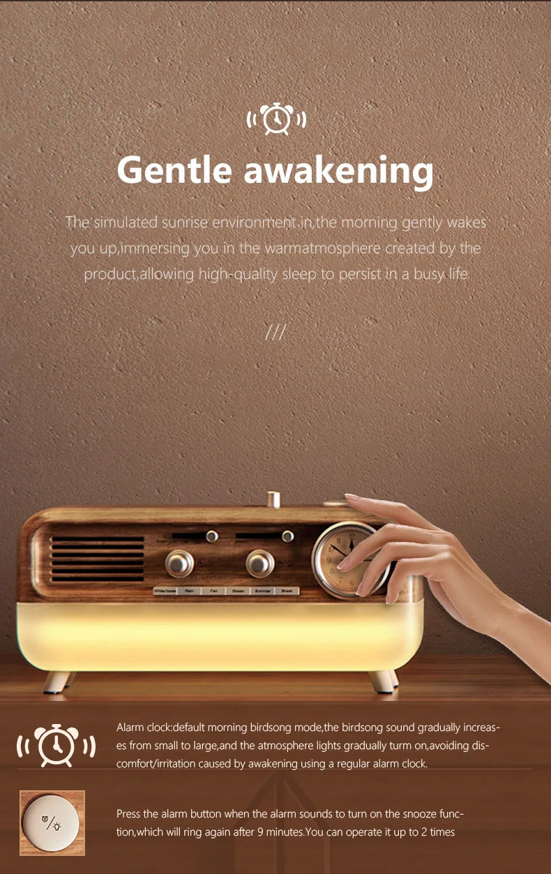 Bluetooth Retro Sleep Speaker with LED Mood Light