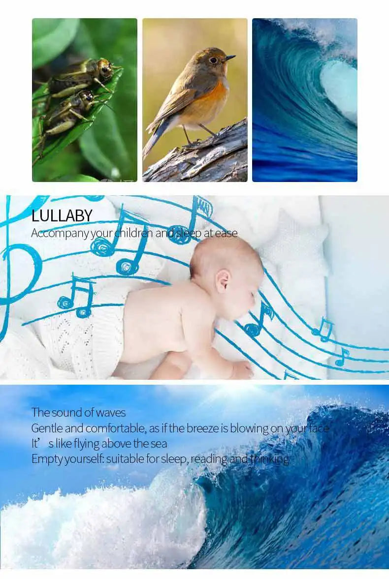 Baby White Noise Machine USB Rechargeable Timed Shutdown Sound Machine Sleep Soother Relaxation Monitor For Baby Adult Office