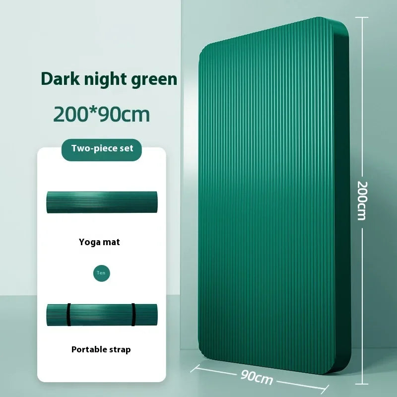 Thick Non-Slip Yoga Mat — 10-20 mm NBR Fitness Mat for Core Strength, Cardio, and Home Training (200 × 60 cm)