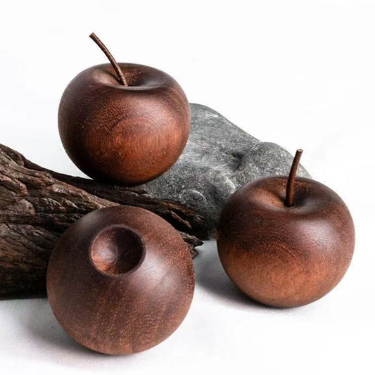 Wooden Apple-Shaped Essential Oil Diffuser — Natural Aromatherapy Decor for Home, Bathroom & Car