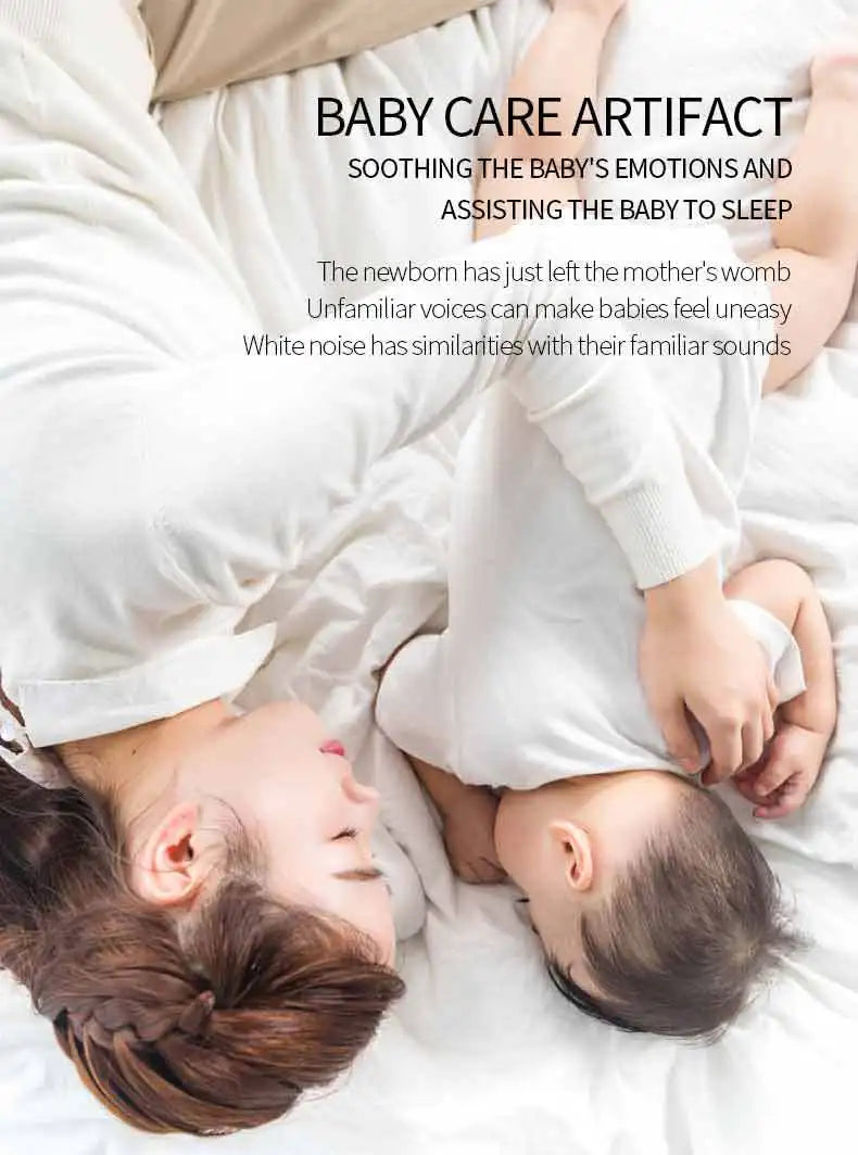 Baby White Noise Machine USB Rechargeable Timed Shutdown Sound Machine Sleep Soother Relaxation Monitor For Baby Adult Office