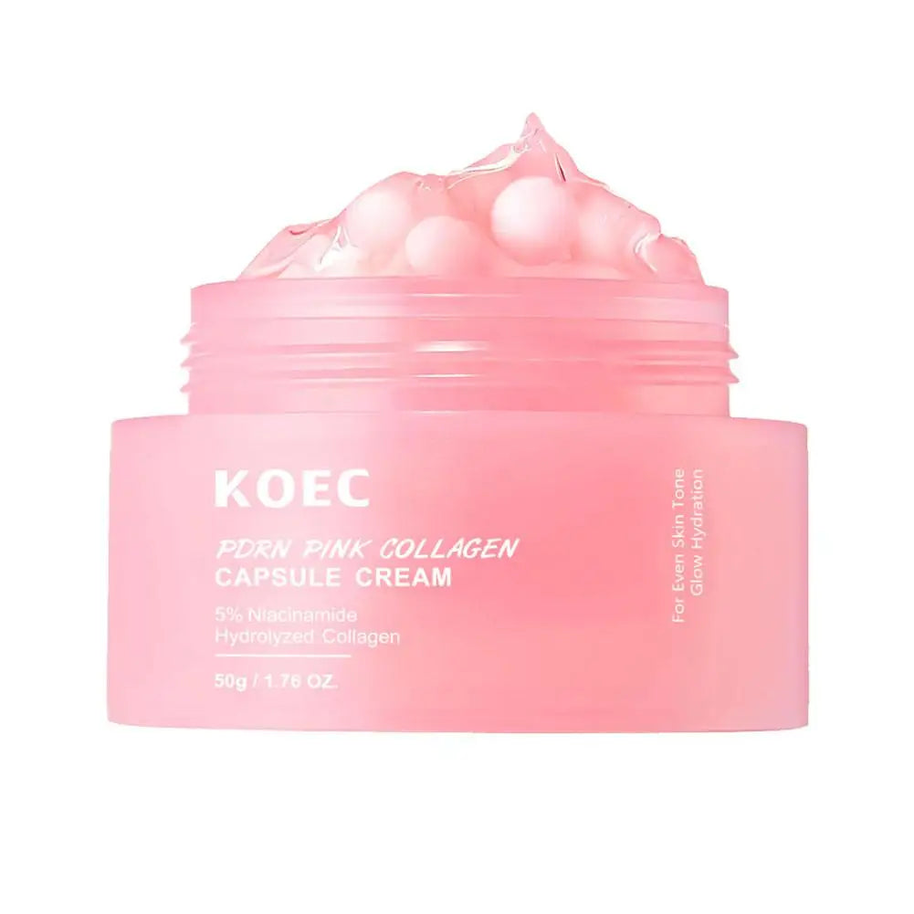 Pink Collagen Capsule Cream — 5% Niacinamide & Hydrolyzed Collagen Deep Hydrating Jelly Moisturizer (50 g)