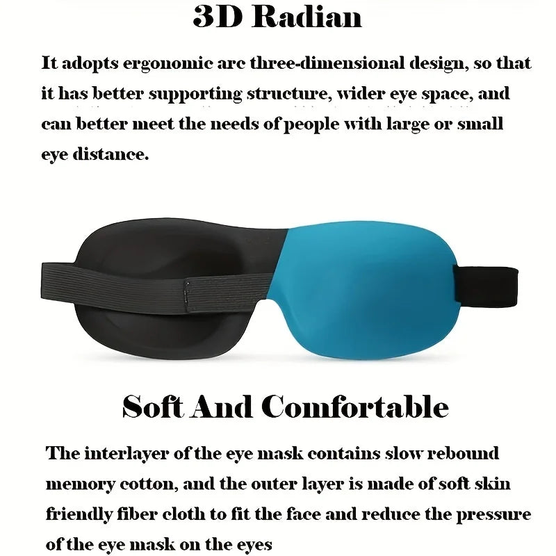 3D Contoured Sleep Mask – 100% Light Blocking Eye Cover