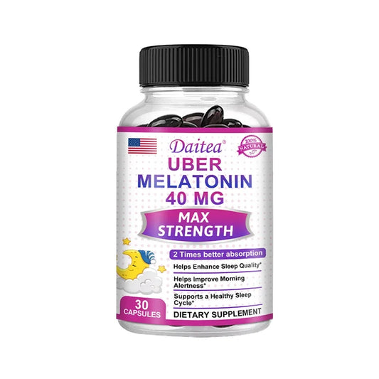 Melatonin Sleep Support Capsules — Restful Sleep & Calm Alertness with Vitamin C & L-Theanine (Non-GMO, Unisex)