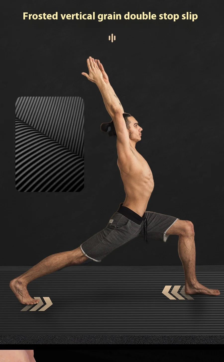 Thick Non-Slip Yoga Mat — 10-20 mm NBR Fitness Mat for Core Strength, Cardio, and Home Training (200 × 60 cm)