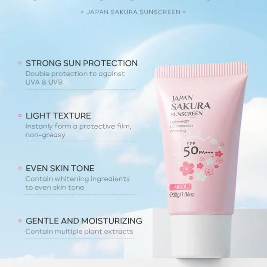 Laikou Sakura Whitening Cream — SPF 50 Sunscreen & Moisturizing Facial Protector (30 g)