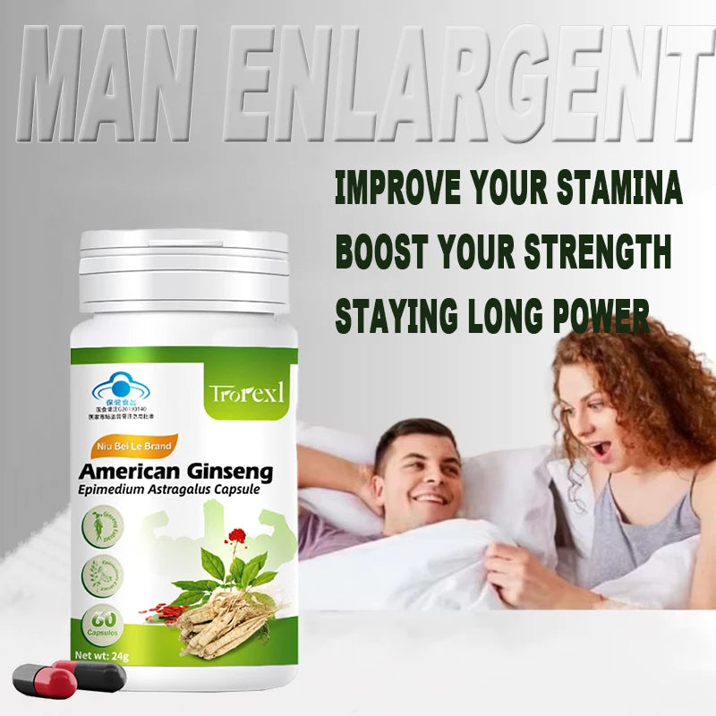 Men’s Vitality & Endurance Capsules — Herbal Support with Ginseng, Epimedium & Astragalus (Adult Use)