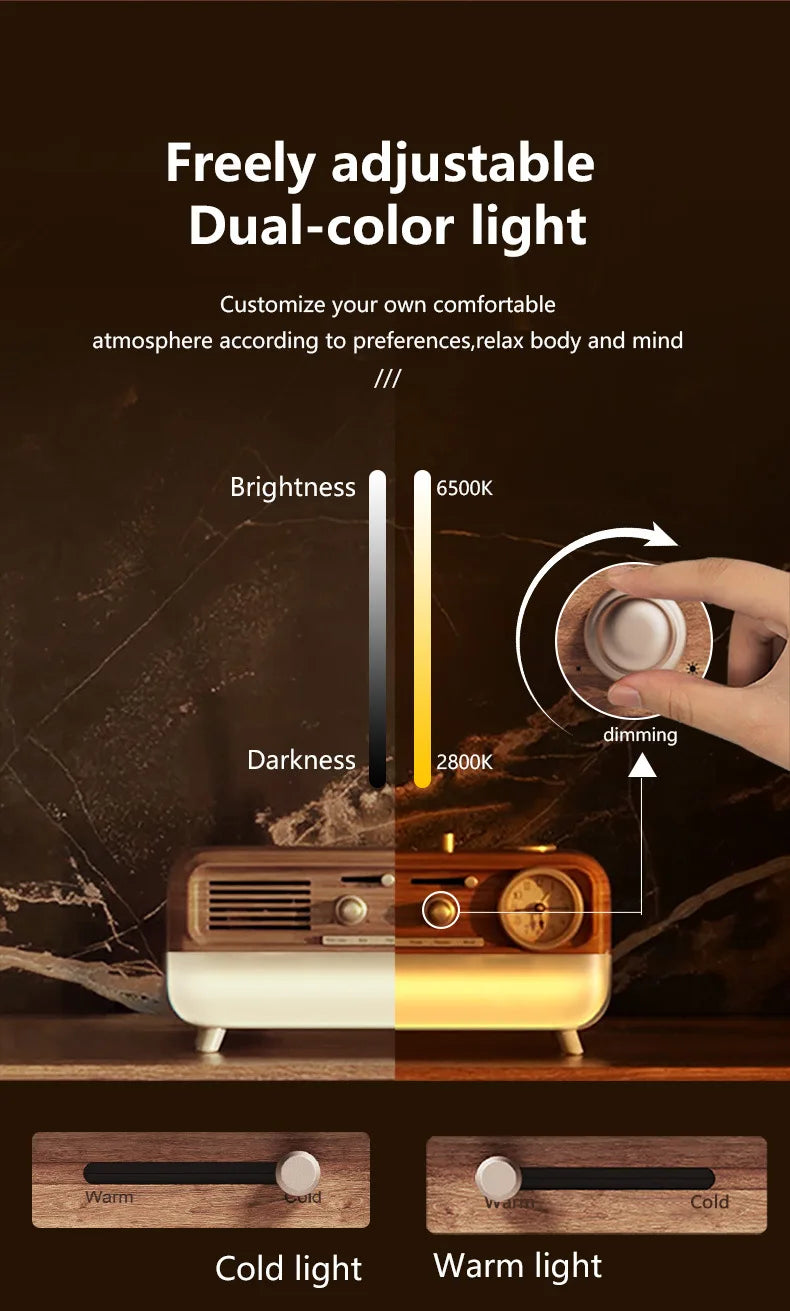 Bluetooth Retro Sleep Speaker with LED Mood Light