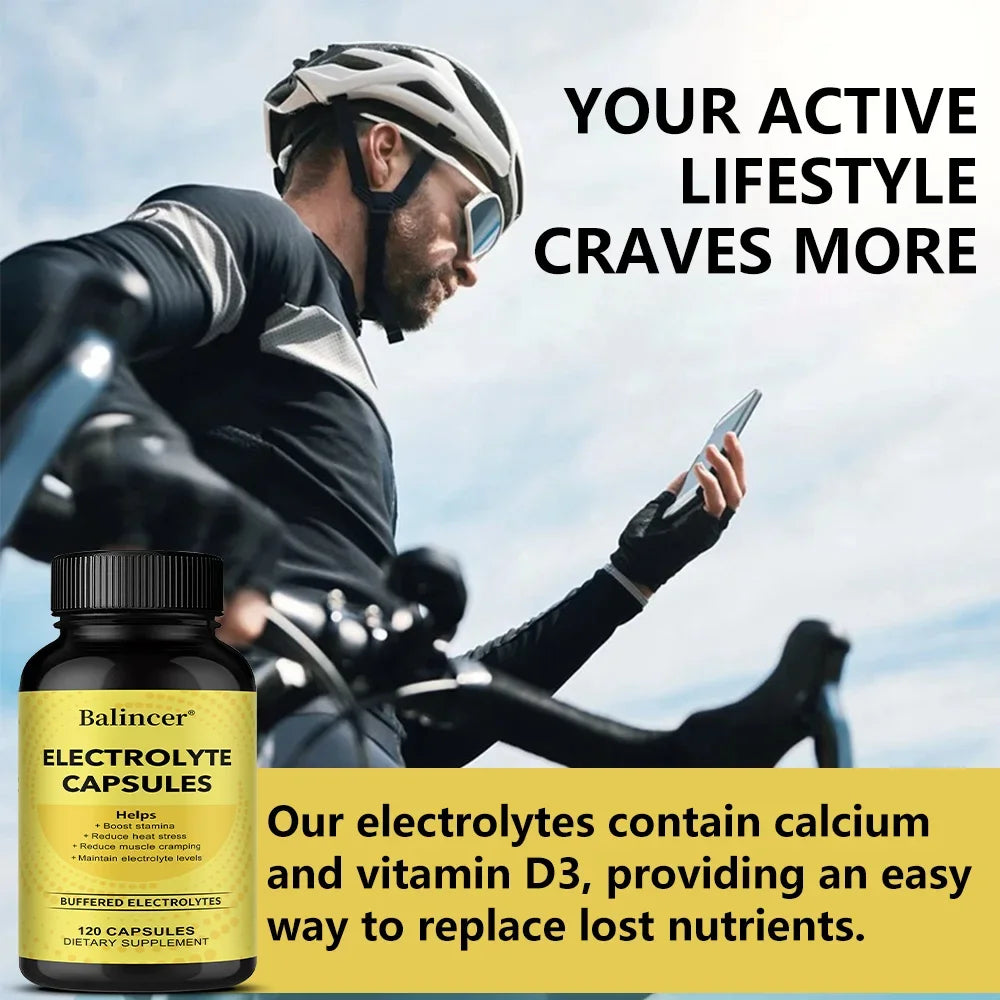 Electrolytes Capsules with Vitamin D3 — Hydration, Muscle & Energy Support (Unisex, US Origin)