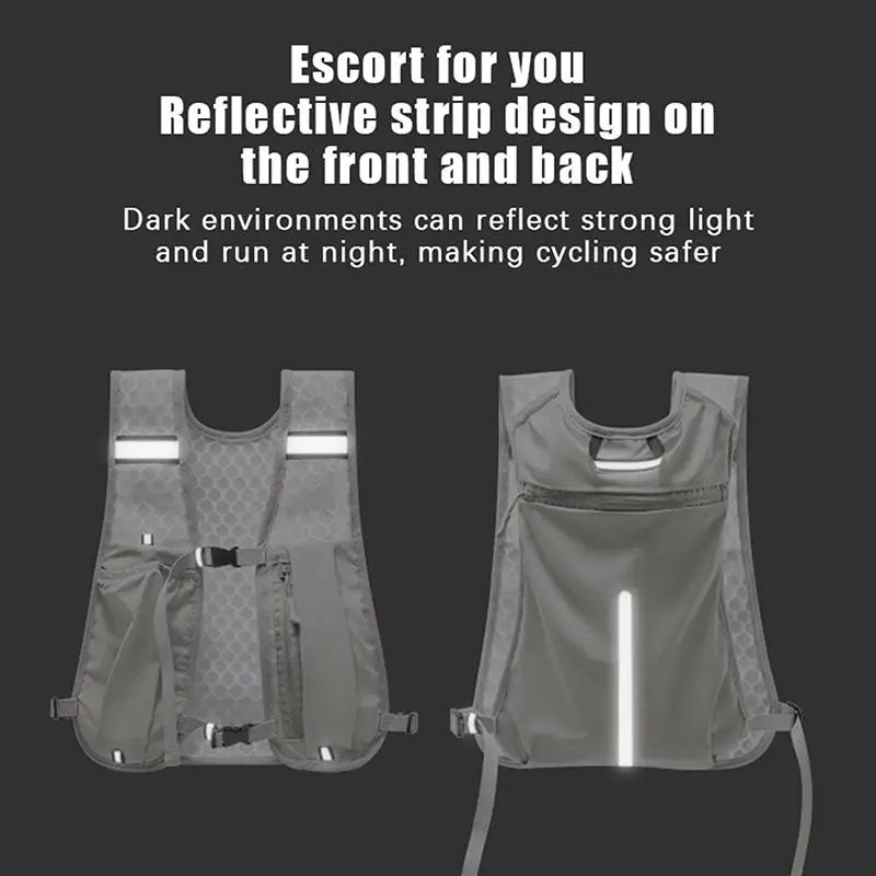 Lightweight Reflective Running Hydration Vest — Breathable Water Chest Pack with Phone Storage Pocket for Outdoor Cycling, Hiking & Fitness Training