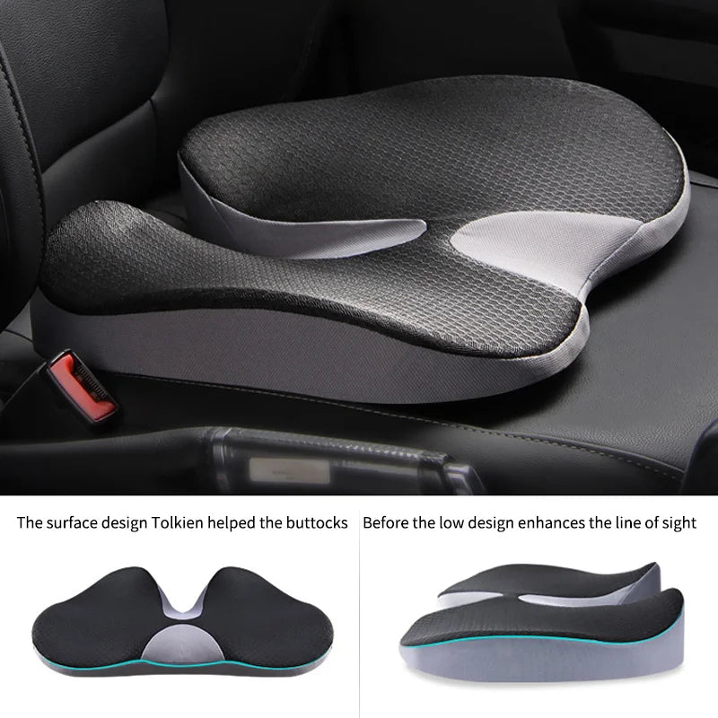 Orthopedic Memory Foam Seat Cushion — Non-Slip Ergonomic Support for Tailbone, Sciatica, and Back Pain Relief (Prostate Comfort & Car/Office Use)