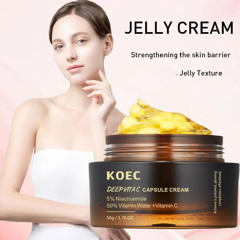 Pink Collagen Capsule Cream — 5% Niacinamide & Hydrolyzed Collagen Deep Hydrating Jelly Moisturizer (50 g)