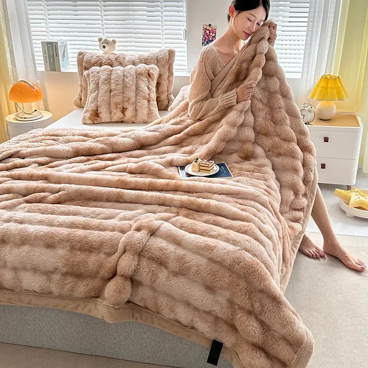 2024 Tie-Dye Double-Sided Fleece Roman Column Blanket