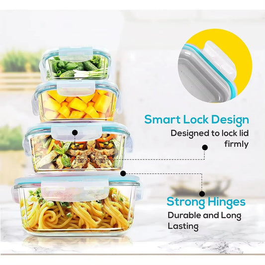 Glass Meal Prep Lunch Box — Airtight, BPA-Free, Oven & Microwave Safe