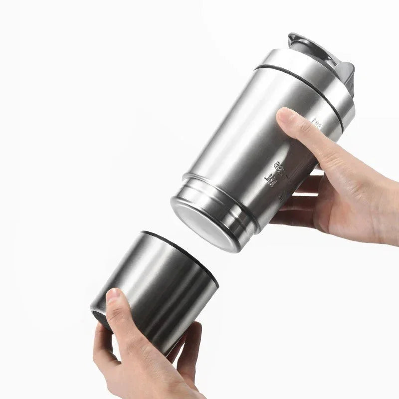 Stainless Steel Double-Layer Sports Shaker Bottle