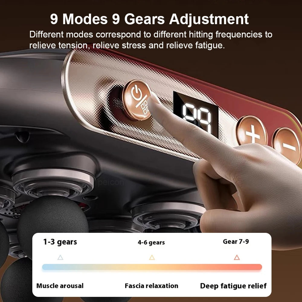 High-Frequency Fascia Massage Gun – 6 Heads