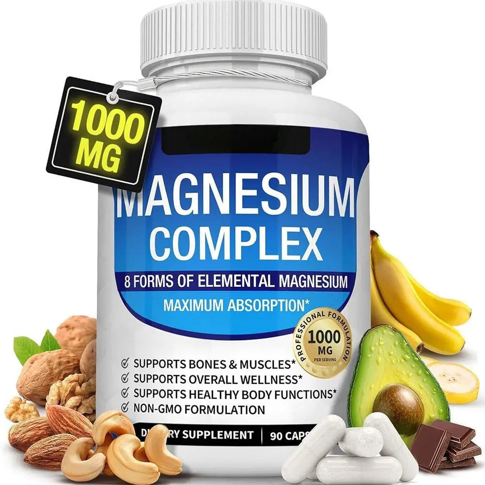 Magnesium Complex Capsules — Bone, Muscle & Heart Support with Sleep & Relaxation Benefits (Unisex, US Origin)