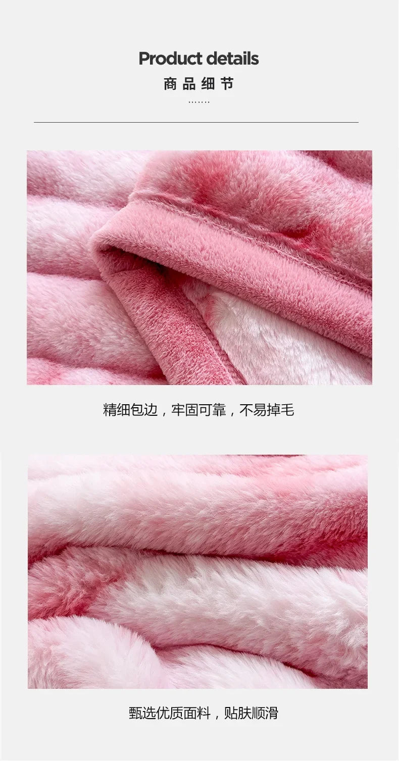 2024 Tie-Dye Double-Sided Fleece Roman Column Blanket