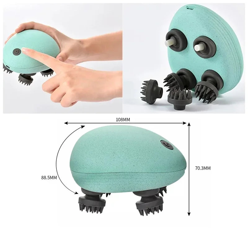 Electric Scalp & Body Massager — Handheld Relaxation Tool for Stress Relief & Everyday Comfort (Compact, Unisex)