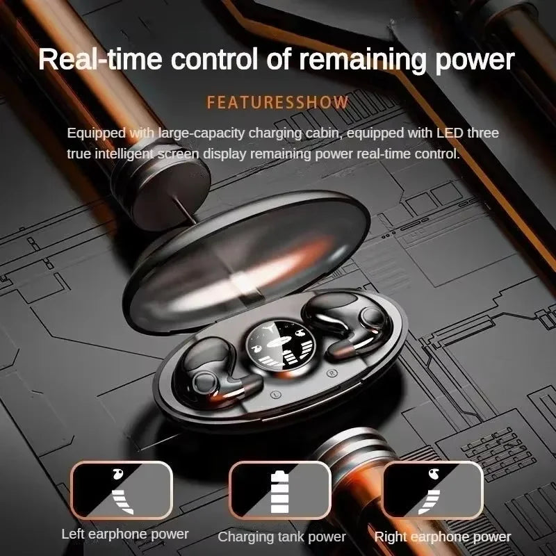 Lenovo Invisible Sleep Wireless Earbuds — Ultra-Compact Bluetooth 5.3 Headphones with Noise Reduction (Waterproof, Charging Case)