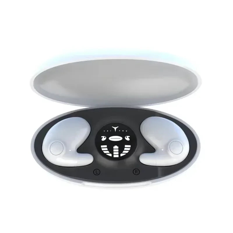 Lenovo Invisible Sleep Wireless Earbuds — Ultra-Compact Bluetooth 5.3 Headphones with Noise Reduction (Waterproof, Charging Case)