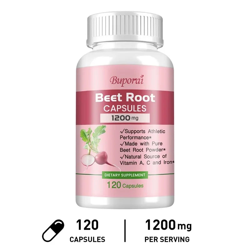 Beet Root Capsules — Support Heart Health, Blood Circulation, Immunity & Digestive Balance (30 / 60 / 120 Capsules)