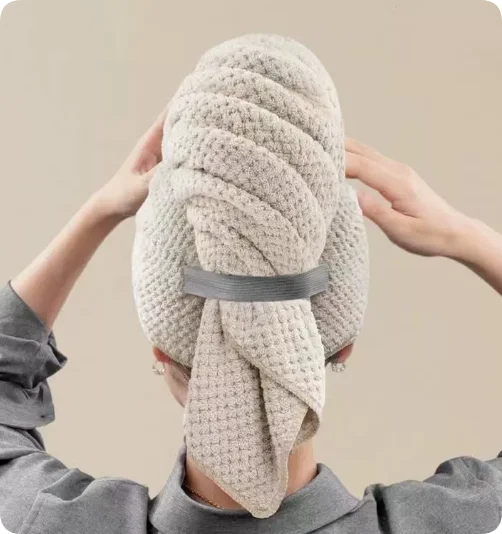 Extra-Large Microfiber Hair Towel Wrap — Ultra-Absorbent Quick-Dry Elastic Turban (60 × 100 cm)