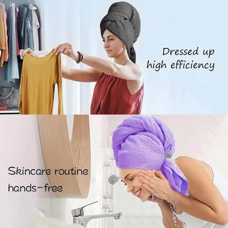 Extra-Large Microfiber Hair Towel Wrap — Ultra-Absorbent Quick-Dry Elastic Turban (60 × 100 cm)