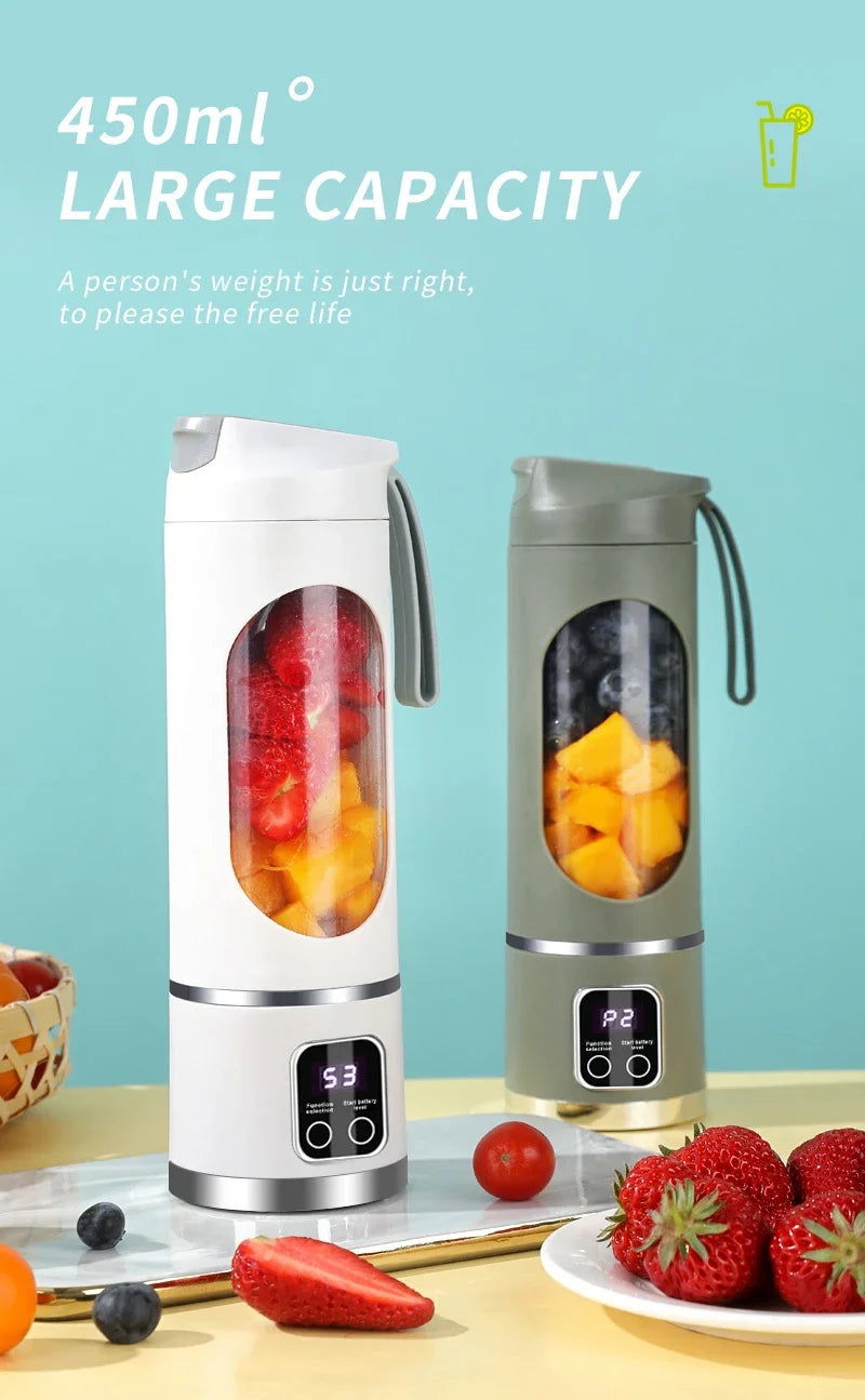 2025 Mini Electric Ice Crusher & Juicer 450ML with Digital Display