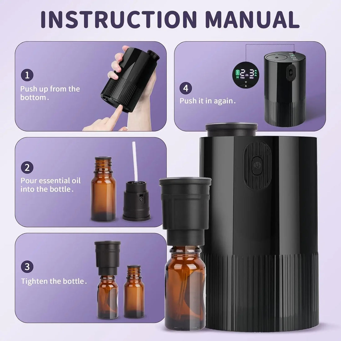Portable USB Essential Oil Diffuser – Cordless & Rechargeable