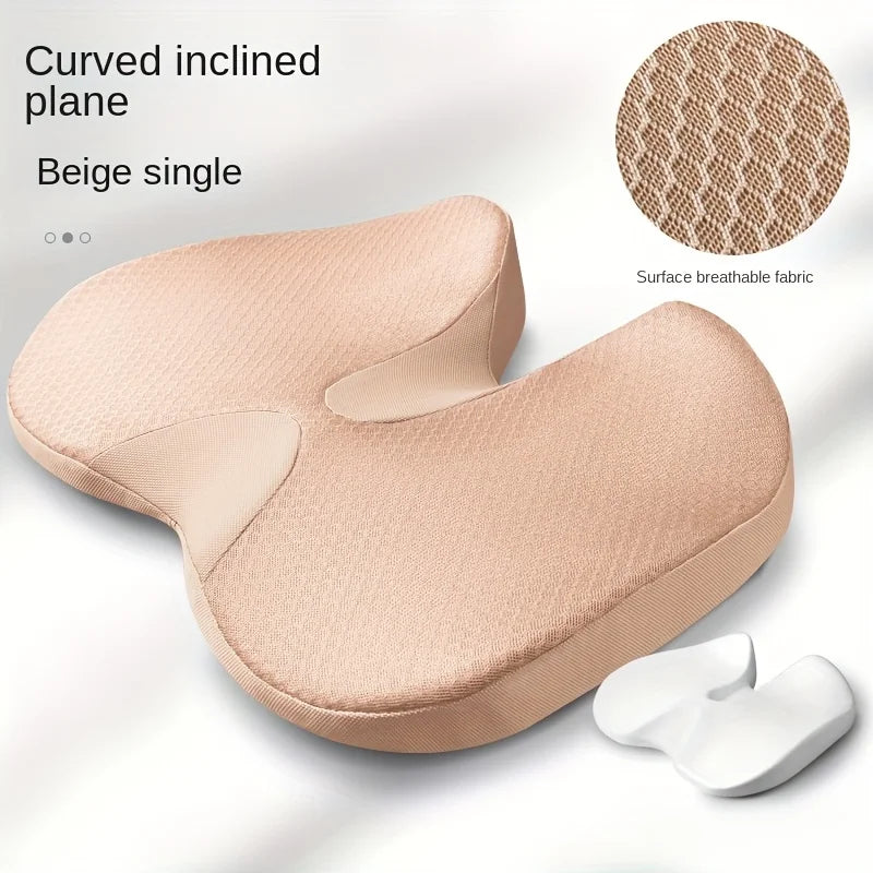 Orthopedic Memory Foam Seat Cushion — Non-Slip Ergonomic Support for Tailbone, Sciatica, and Back Pain Relief (Prostate Comfort & Car/Office Use)