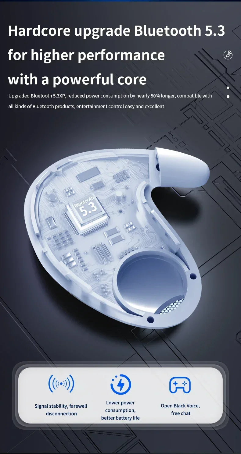 Lenovo Invisible Sleep Wireless Earbuds — Ultra-Compact Bluetooth 5.3 Headphones with Noise Reduction (Waterproof, Charging Case)