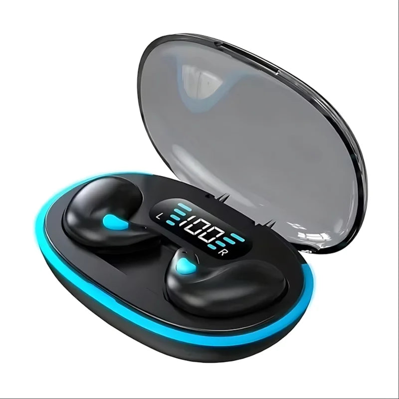 X55 Mini Wireless Bluetooth 5.3 Earbuds — Sport Ear Hooks, Active Noise Cancelling & HiFi Stereo (Charging Case Included)