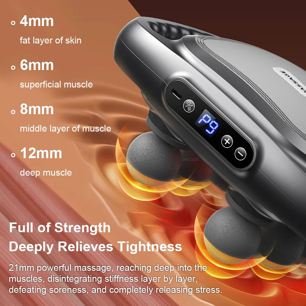 High-Frequency Fascia Massage Gun – 6 Heads