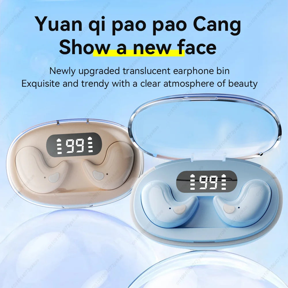 X55 Mini Wireless Bluetooth 5.3 Earbuds — Sport Ear Hooks, Active Noise Cancelling & HiFi Stereo (Charging Case Included)