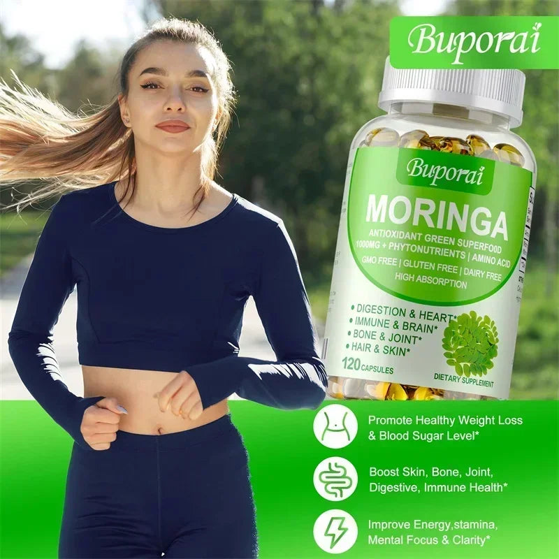 Moringa Capsules — Immune, Energy & Metabolism Support | Bone & Joint Wellness (30/60/120 Capsules)