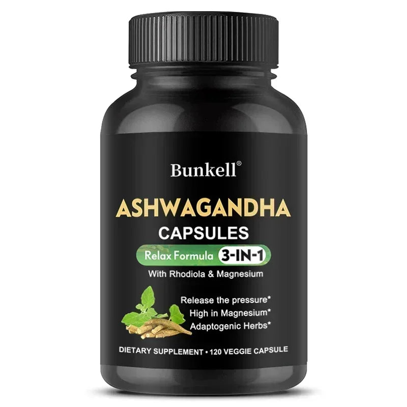 Ashwagandha + Magnesium Capsules — Energy, Strength & Vitality Support with Sleep Balance (Unisex, US Origin)