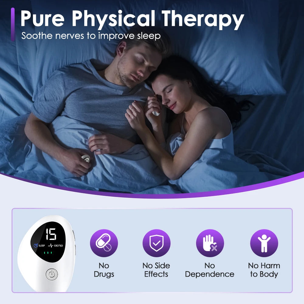 Smart Sleep Instrument — Handheld Pulse Stimulation Device for Relaxation & Sleep Support (Rechargeable, Unisex)