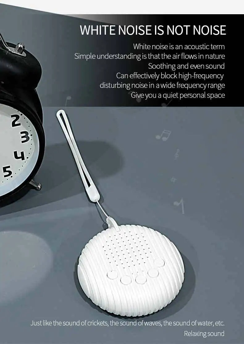 Baby White Noise Machine USB Rechargeable Timed Shutdown Sound Machine Sleep Soother Relaxation Monitor For Baby Adult Office