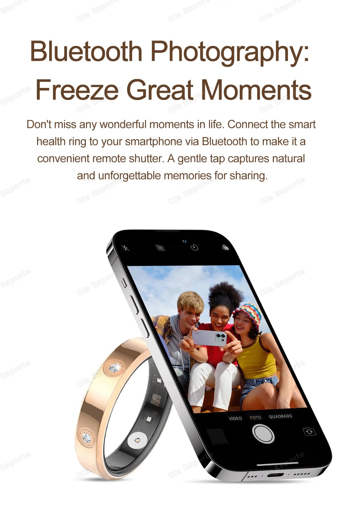 Fashion Smart Ring — Activity, Heart Rate & Sleep Wellness Tracker (5ATM Waterproof, Unisex, Android & iOS)