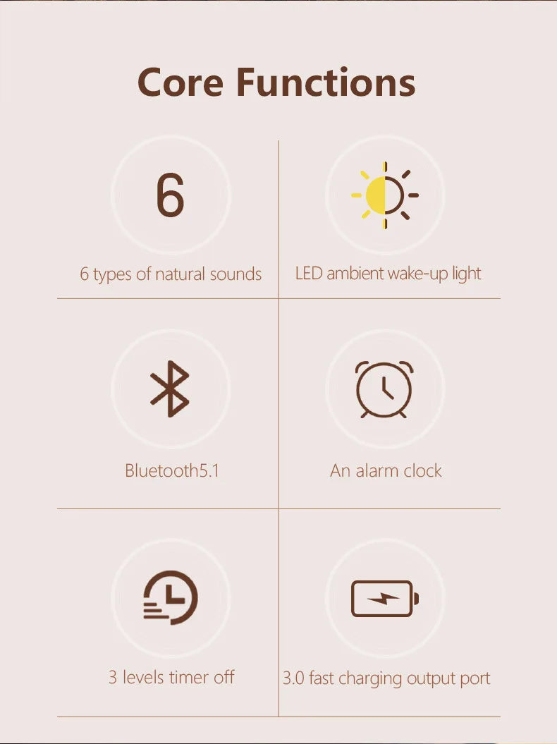 Bluetooth Retro Sleep Speaker with LED Mood Light