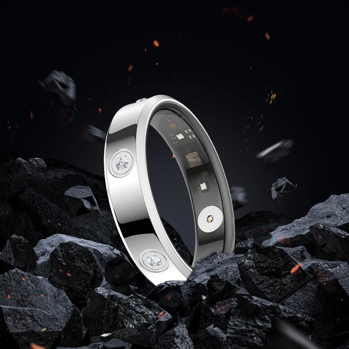 Smart Wellness Ring HR01 — Sleep, Heart Rate & Blood Oxygen Monitoring (Unisex, 3ATM Waterproof, Long Battery Life)
