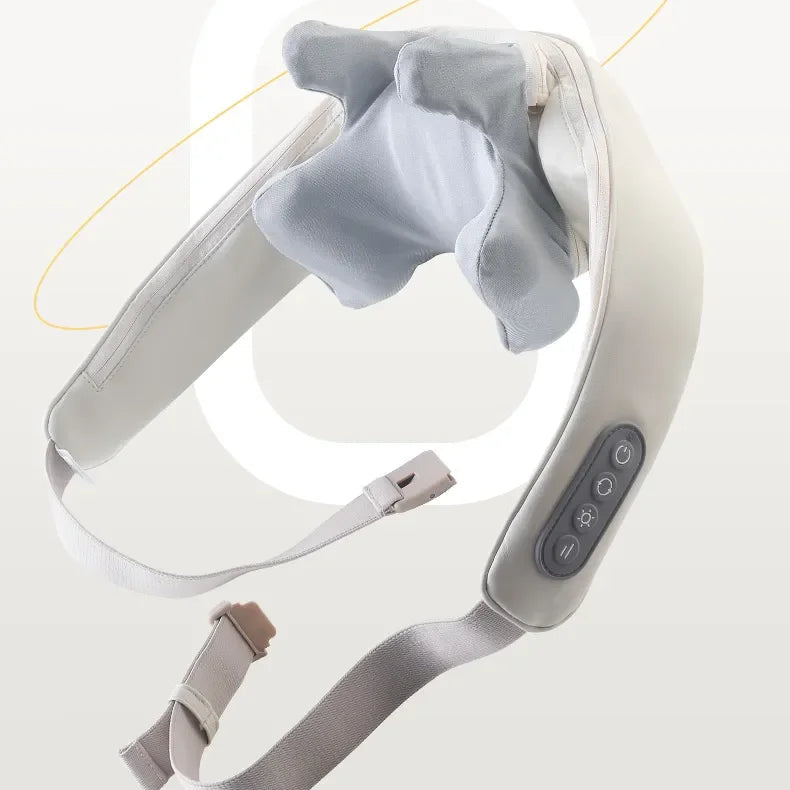 Rechargeable 5D Shiatsu Heated Neck & Shoulder Massager — Deep-Kneading Cordless Massage Shawl for Back, Waist, and Muscle Relaxation (Model LZH-001)