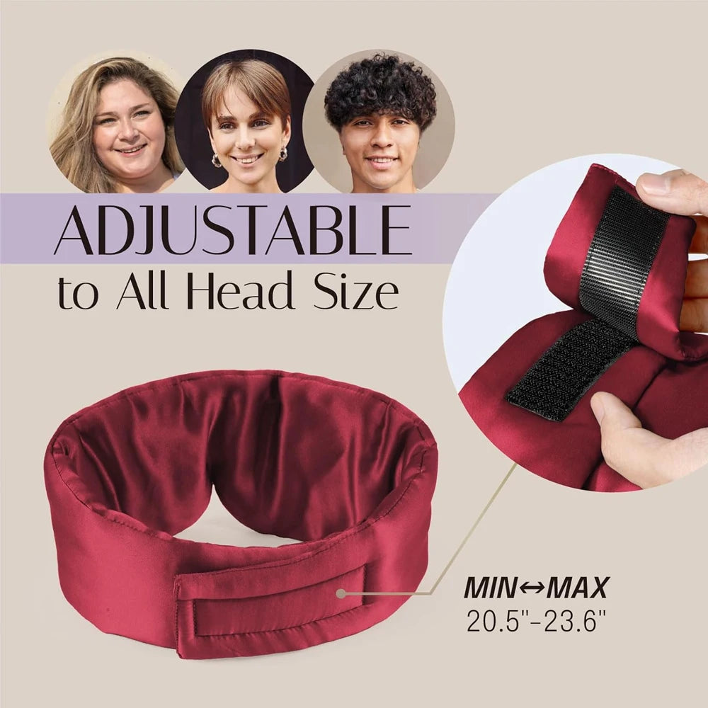 Mulberry Silk Sleep Mask — Pressureless Light-Blocking Eyeshade for Deep Sleep, Anti-Wrinkle Eye Care & Relaxation (Adjustable Wide Ear Cover Design)