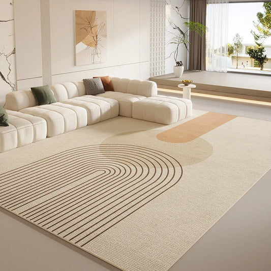 VIKAMA Cream Wind Area Rug — Stain-Resistant, Non-Slip, Washable Home Carpet