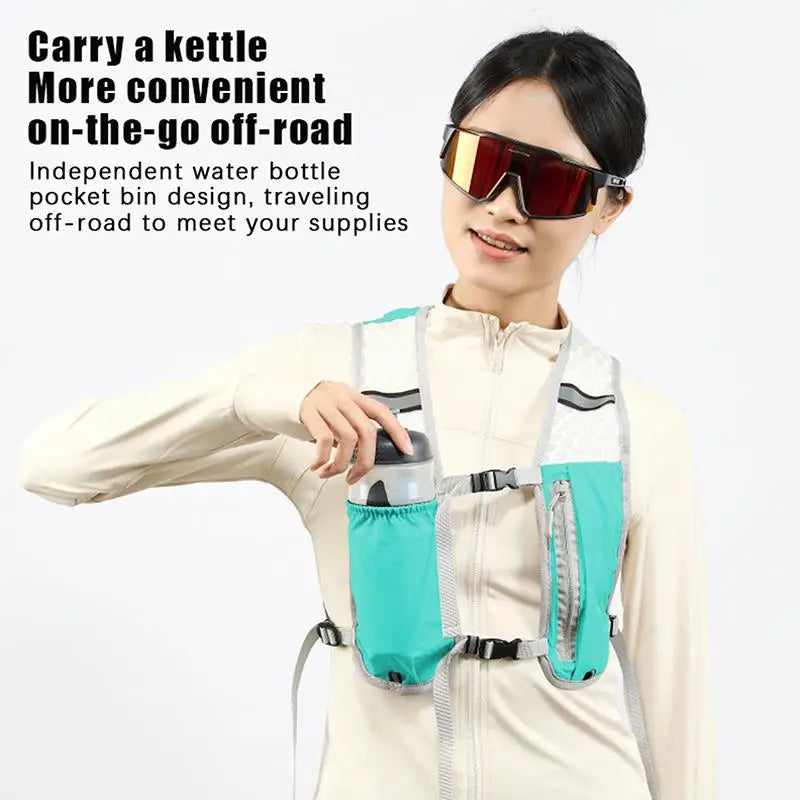 Lightweight Reflective Running Hydration Vest — Breathable Water Chest Pack with Phone Storage Pocket for Outdoor Cycling, Hiking & Fitness Training