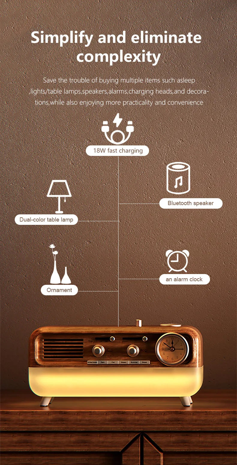 Bluetooth Retro Sleep Speaker with LED Mood Light